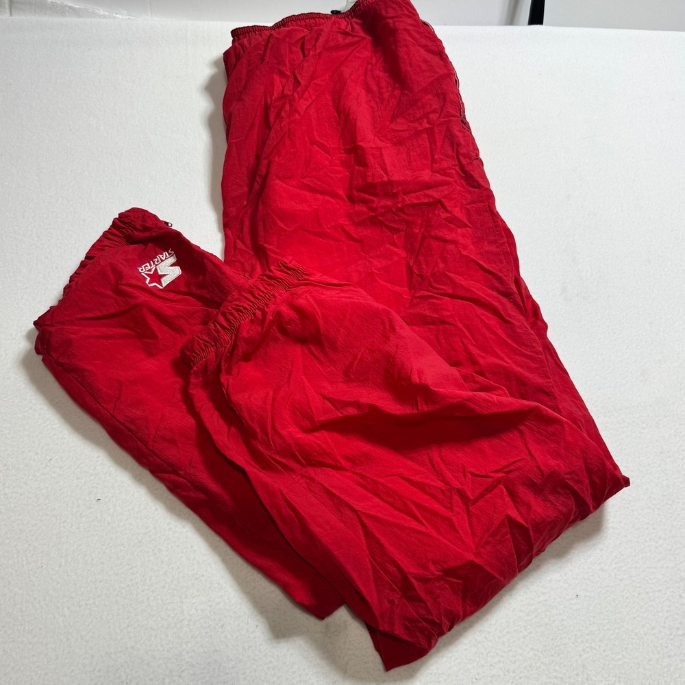 Starter track pants mens XL red nylon windbreaker athletic joggers 505